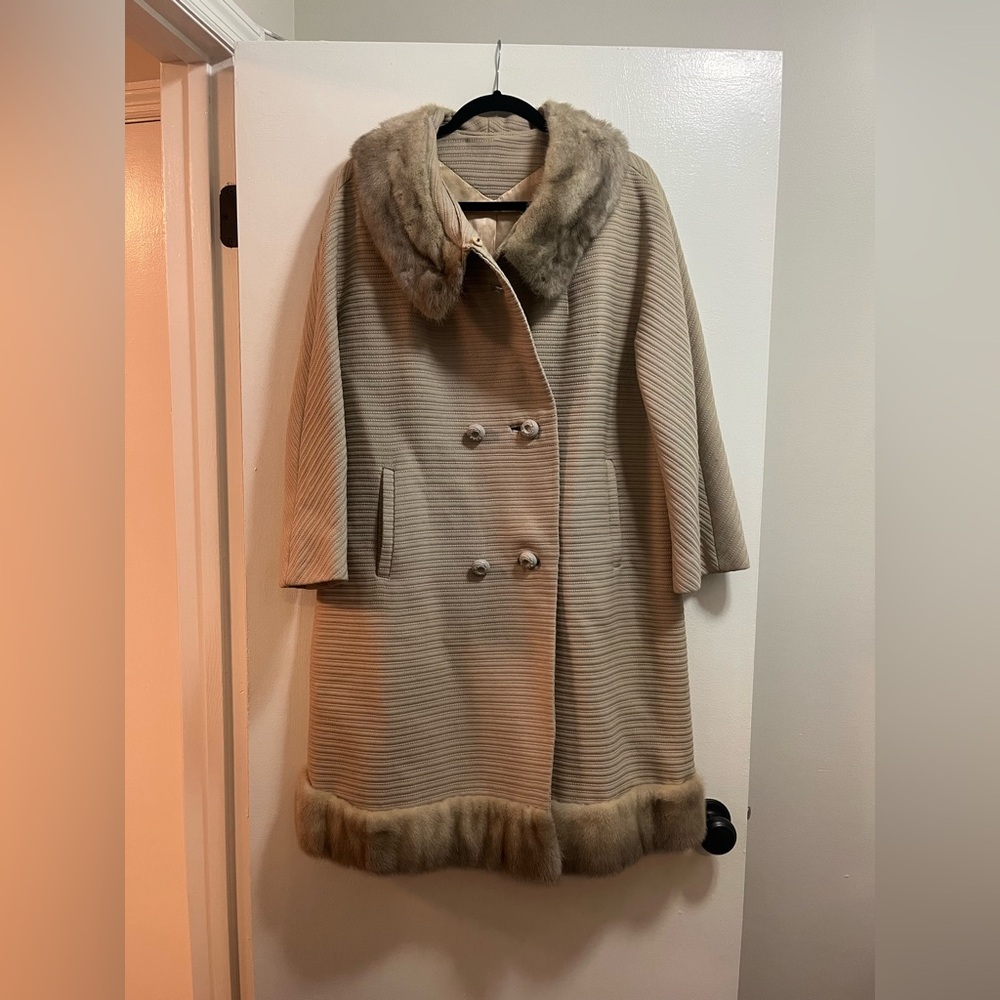 Vintage Wales of London Fur Trimmed Dinner Coat